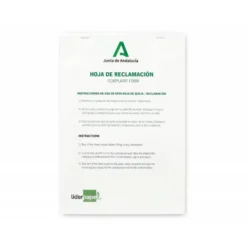 Libro Liderpapel tamaÃ±o din A4 Hojas de Reclamacion juntas de Andalucia