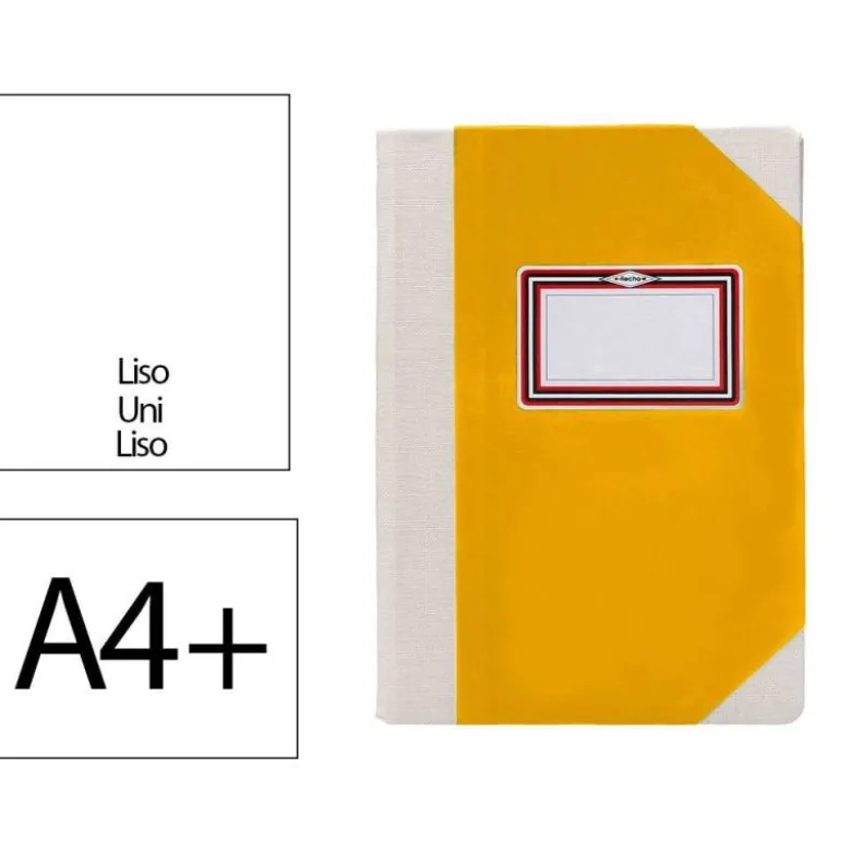 LIBRO CARTONE COSIDO FERNANDES FLECHA DIN A4+ LISO 50 HOJAS 100 GR AMARILLO