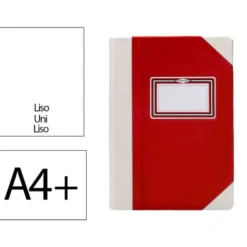 LIBRO CARTONE COSIDO FERNANDES FLECHA DIN A4+ LISO 50 HOJAS 100 GR ROJO