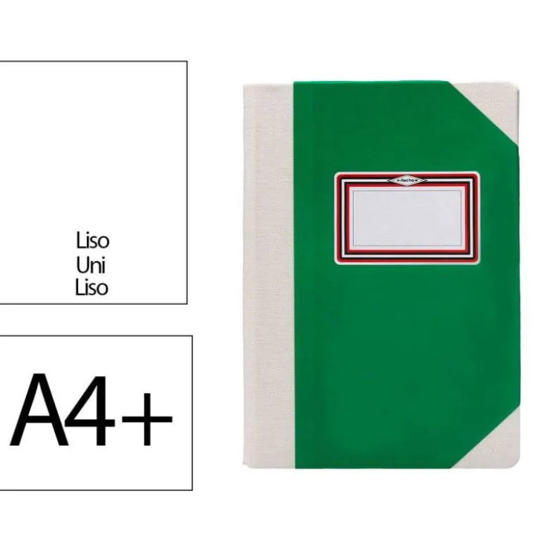 LIBRO CARTONE COSIDO FERNANDES FLECHA DIN A4+ LISO 50 HOJAS 100 GR VERDE