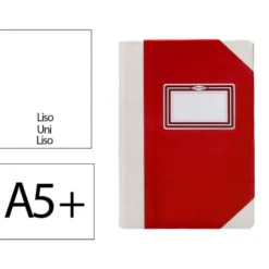 LIBRO CARTONE COSIDO FERNANDES FLECHA DIN A5+ LISO 50 HOJAS 100 GR ROJO