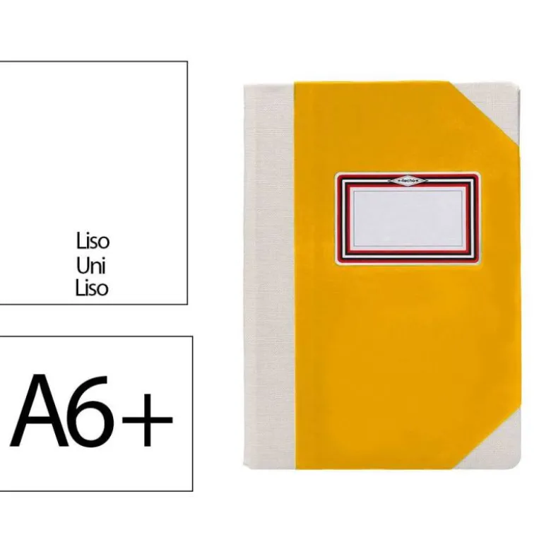 LIBRO CARTONE COSIDO FERNANDES FLECHA DIN A6+ LISO 50 HOJAS 100 GR AMARILLO