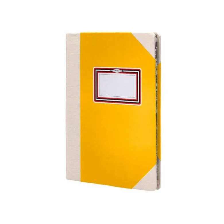 LIBRO CARTONE COSIDO FERNANDES FLECHA DIN A6+ LISO 50 HOJAS 100 GR AMARILLO