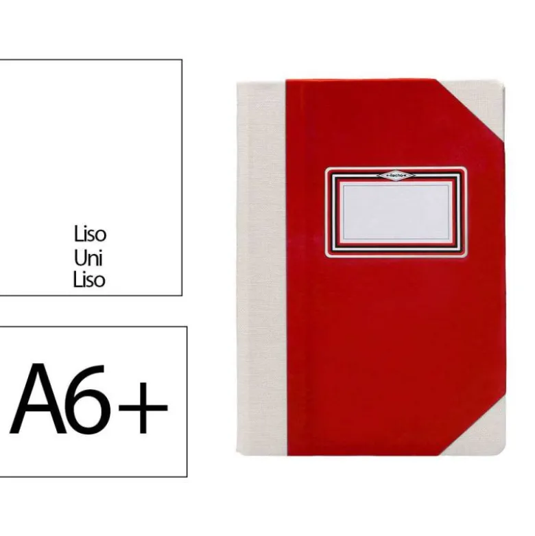LIBRO CARTONE COSIDO FERNANDES FLECHA DIN A6+ LISO 50 HOJAS 100 GR ROJO