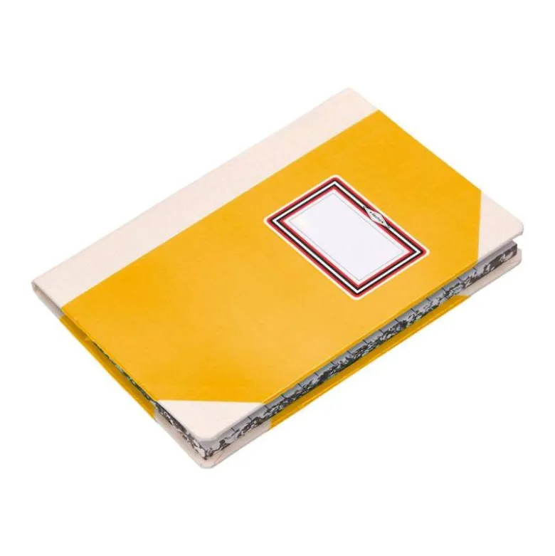 LIBRO CARTONE COSIDO FERNANDES FLECHA DIN A6+ RAYADO HORIZONTAL 50 HOJAS 100 GR AMARILLO