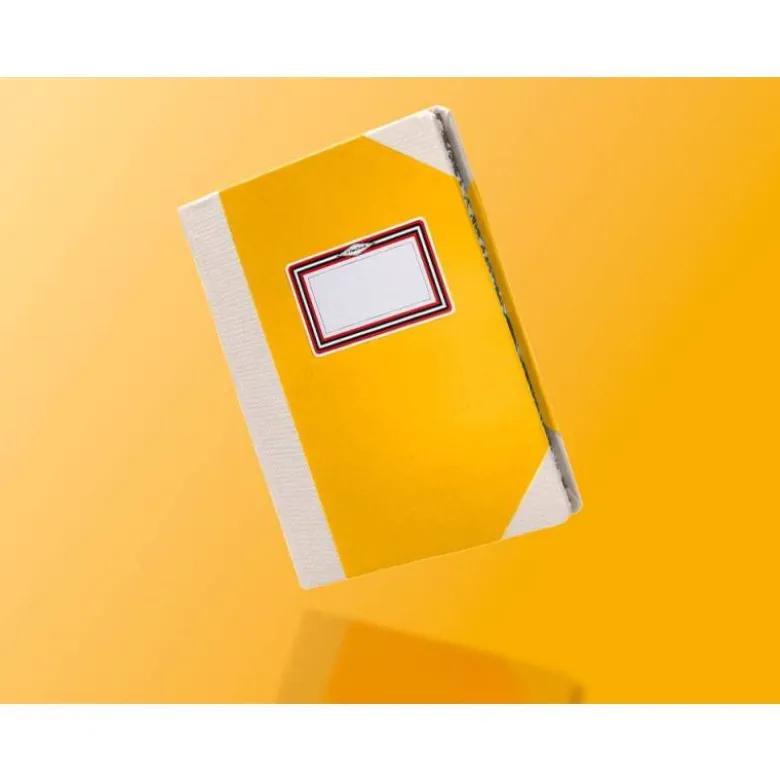 LIBRO CARTONE COSIDO FERNANDES FLECHA DIN A6+ RAYADO HORIZONTAL 50 HOJAS 100 GR AMARILLO