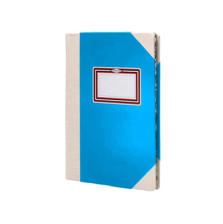 LIBRO CARTONE COSIDO FERNANDES FLECHA DIN A6+ RAYADO HORIZONTAL 50 HOJAS 100 GR AZUL