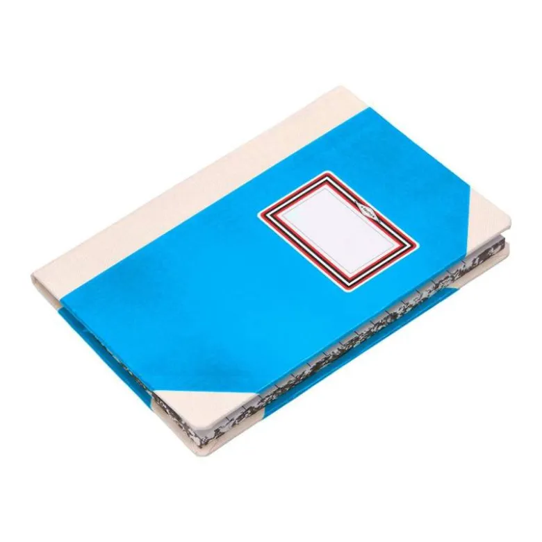 LIBRO CARTONE COSIDO FERNANDES FLECHA DIN A6+ RAYADO HORIZONTAL 50 HOJAS 100 GR AZUL