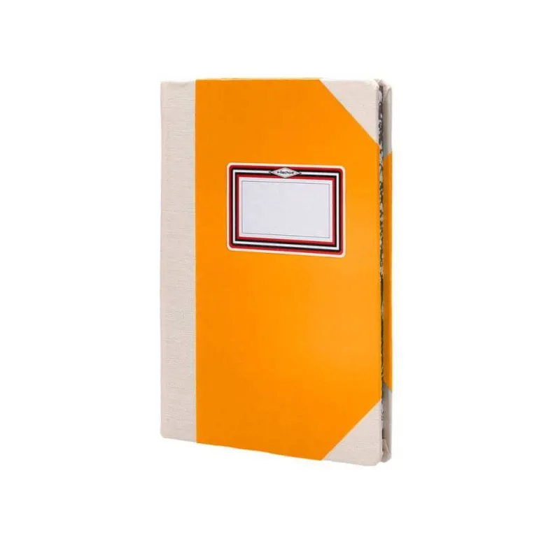 LIBRO CARTONE COSIDO FERNANDES FLECHA DIN A6+ RAYADO HORIZONTAL 50 HOJAS 100 GR NARANJA