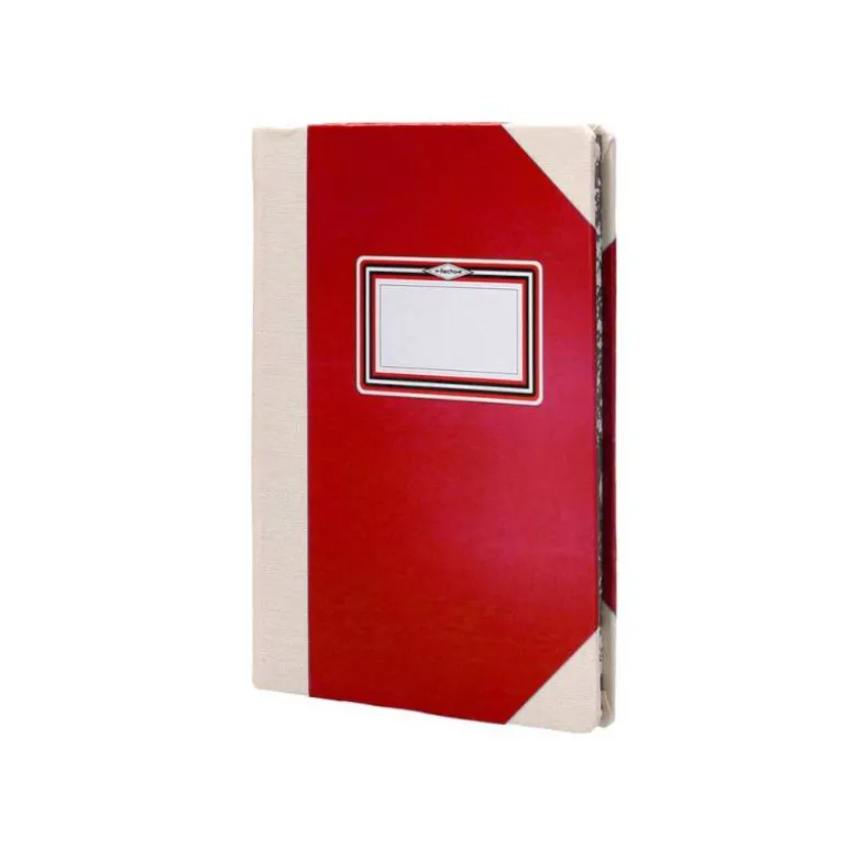 LIBRO CARTONE COSIDO FERNANDES FLECHA DIN A6+ RAYADO HORIZONTAL 50 HOJAS 100 GR ROJO