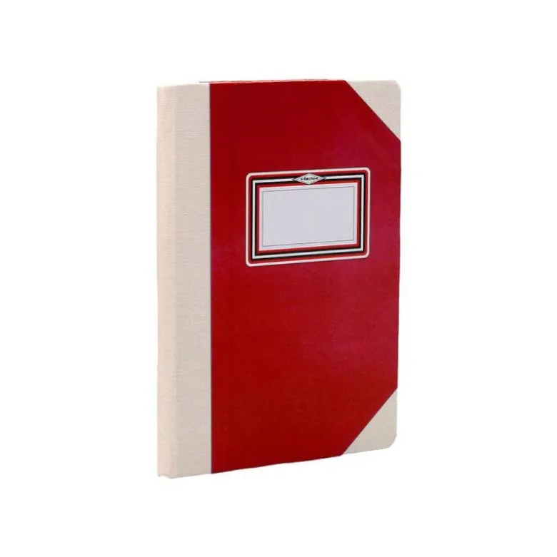 LIBRO CARTONE COSIDO FERNANDES FLECHA DIN A6+ RAYADO HORIZONTAL 50 HOJAS 100 GR ROJO