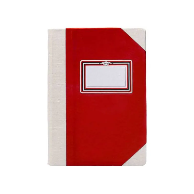LIBRO CARTONE COSIDO FERNANDES FLECHA DIN A6+ RAYADO HORIZONTAL 50 HOJAS 100 GR ROJO