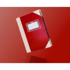 LIBRO CARTONE COSIDO FERNANDES FLECHA DIN A6+ RAYADO HORIZONTAL 50 HOJAS 100 GR ROJO
