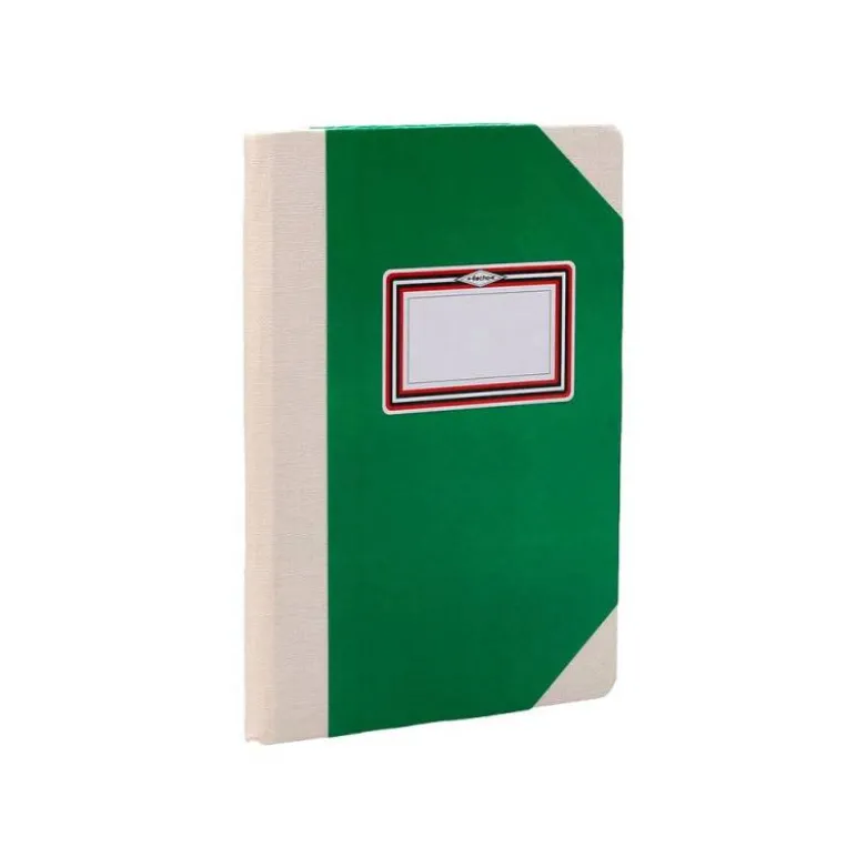 LIBRO CARTONE COSIDO FERNANDES FLECHA DIN A6+ RAYADO HORIZONTAL 50 HOJAS 100 GR VERDE