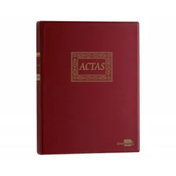LIBRO LIDERPAPEL DIN A4 ACTAS 30 ANILLAS CON 100 HOJAS MOVIBLES TALADRADAS Y NUMERADAS COLOR BURDEOS