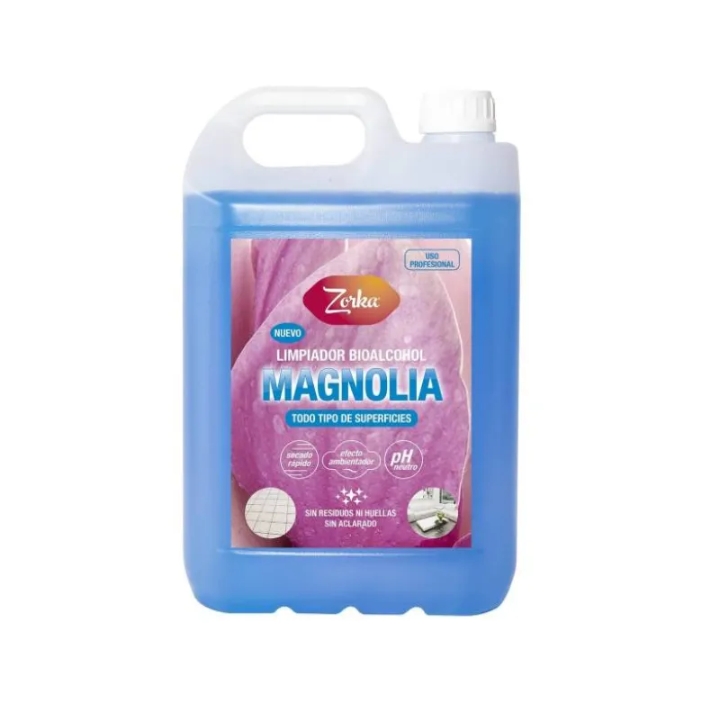 LIMPIADOR BIOALCOHOL ZORKA PERFUMADO MAGNOLIA GARRAFA 5 LITROS