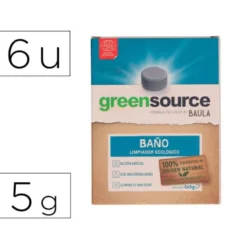 LIMPIADOR DE BAÑOS BUNZL GREENSOURCE ECOLOGICO PASTILLA DE 5 GR PAQUETE DE 6 UNIDADES