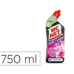 LIMPIADOR DE INODOROS WC NET GEL CRYSTAL AROMA FRESCO BOTELLA DE 750 ML