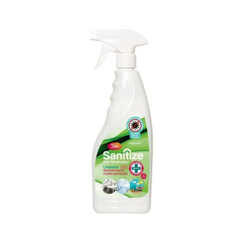LIMPIADOR DESINFECTANTE ZORKA CON BIOALCOHOL CON PISTOLA PULVERIZADORA 750 ML
