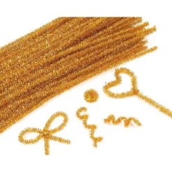 LIMPIAPIPAS DE CHENILLA LIDERPAPEL 30 CM COLOR ORO BOLSA DE 100 UNIDADES