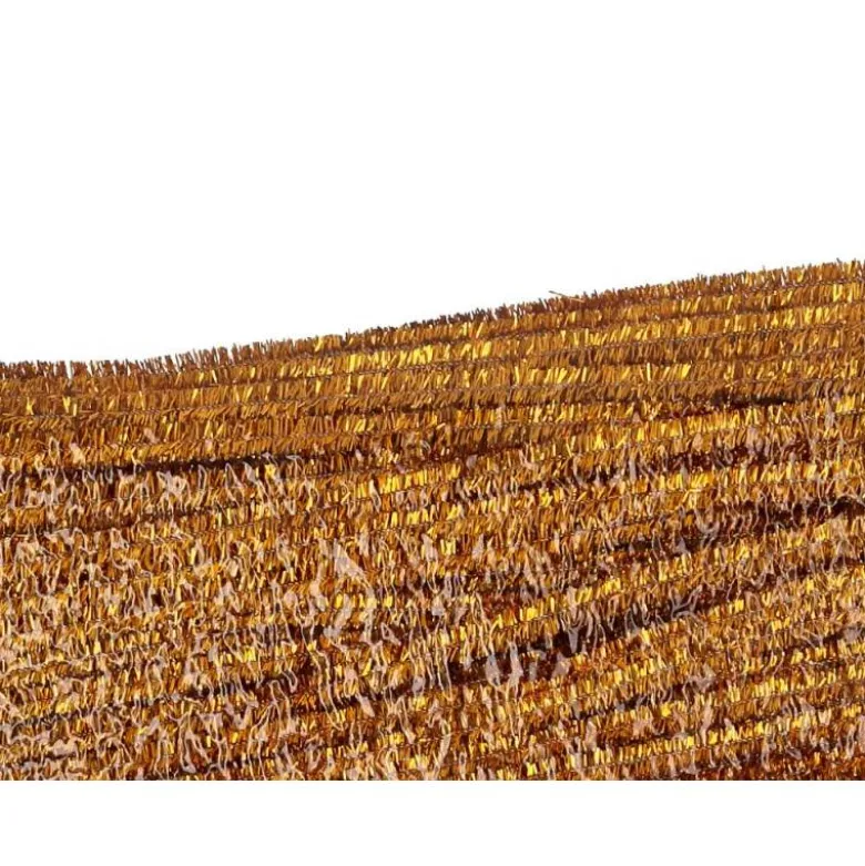 LIMPIAPIPAS DE CHENILLA LIDERPAPEL 30 CM COLOR ORO BOLSA DE 100 UNIDADES