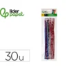 LIMPIAPIPAS DE CHENILLA LIDERPAPEL 30 CM COLORES BRILLANTES SURTIDOS BOLSA DE 30 UNIDADES