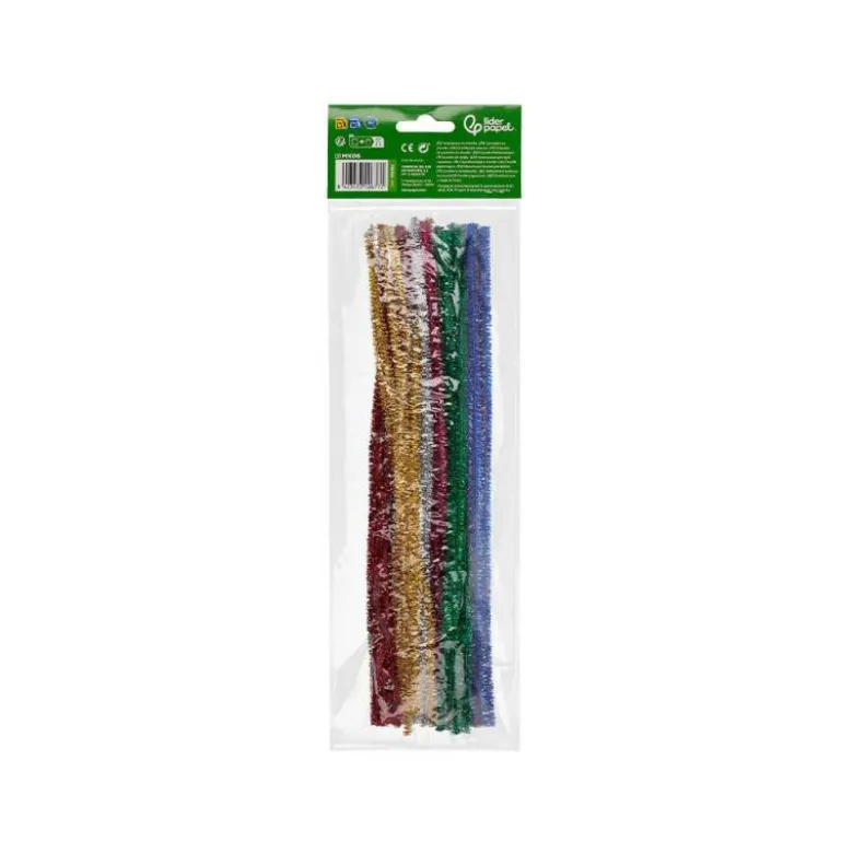 LIMPIAPIPAS DE CHENILLA LIDERPAPEL 30 CM COLORES BRILLANTES SURTIDOS BOLSA DE 30 UNIDADES