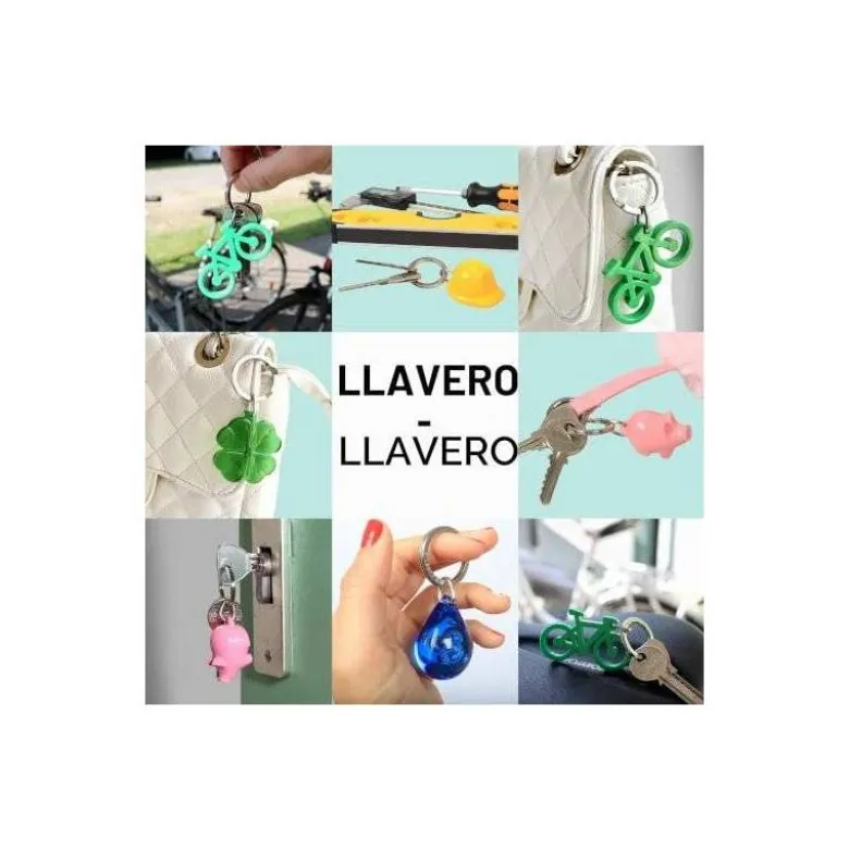 LLAVERO BICICLETA ACRILICO RECICLADO PACK DE 5 UNIDADES COLORES SURTIDOS