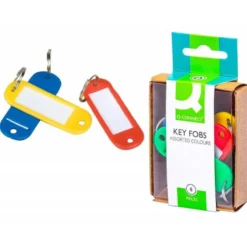 Llavero portaetiquetas q-connect caja de 6 unidades colores surtidos