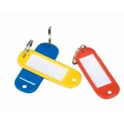 Llavero portaetiquetas q-connect caja de 6 unidades colores surtidos