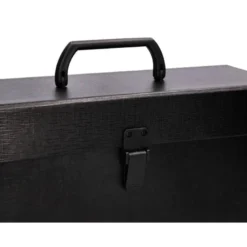 MALETIN LIDERPAPEL CON FUELLE Y ASA CARTON FORRADO 19 DEPARTAMENTOS 255X390X120 MM COLOR NEGRO