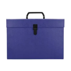 MALETIN LIDERPAPEL CON FUELLE Y ASA CARTON FORRADO 19 DEPARTAMENTOS 255X390X120 MM COLOR AZUL
