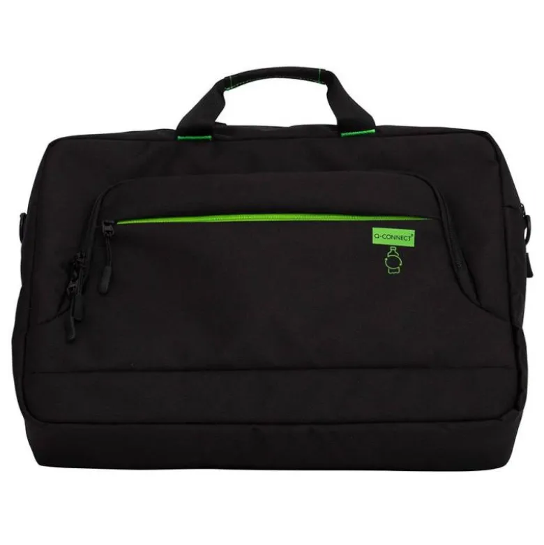 MALETIN PARA PORTATIL Q-CONNECT 17,2" NEGRO 1 ASA 2 BOLSILLOS EXTERIORES POLIETILENO RECICLADO