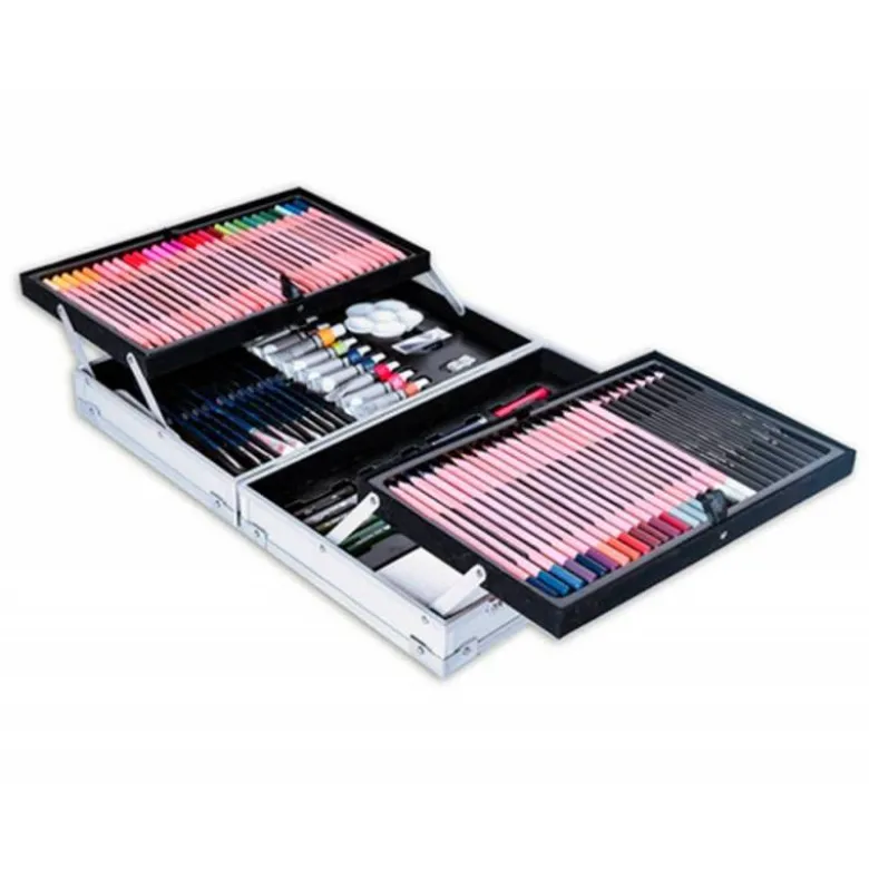 MALETIN DE PINTURAS DALER ROWNEY METALICO 122 PIEZAS 347X94X240 MM