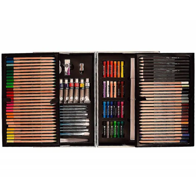 MALETIN DE PINTURAS DALER ROWNEY METALICO 122 PIEZAS 347X94X240 MM