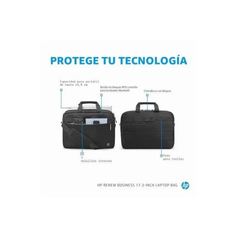 MALETIN PARA PORTATIL HP RENEW BUSINESS 17,3" COLOR NEGRO 335X50X450 MM