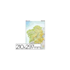 Mapa mudo a color Galicia físico DIN A4