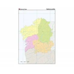 Mapa mudo a color Galicia político DIN A4