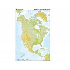 Mapa mudo de America del Norte fisico
