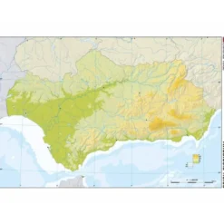 Mapa mudo de Andalucía físico