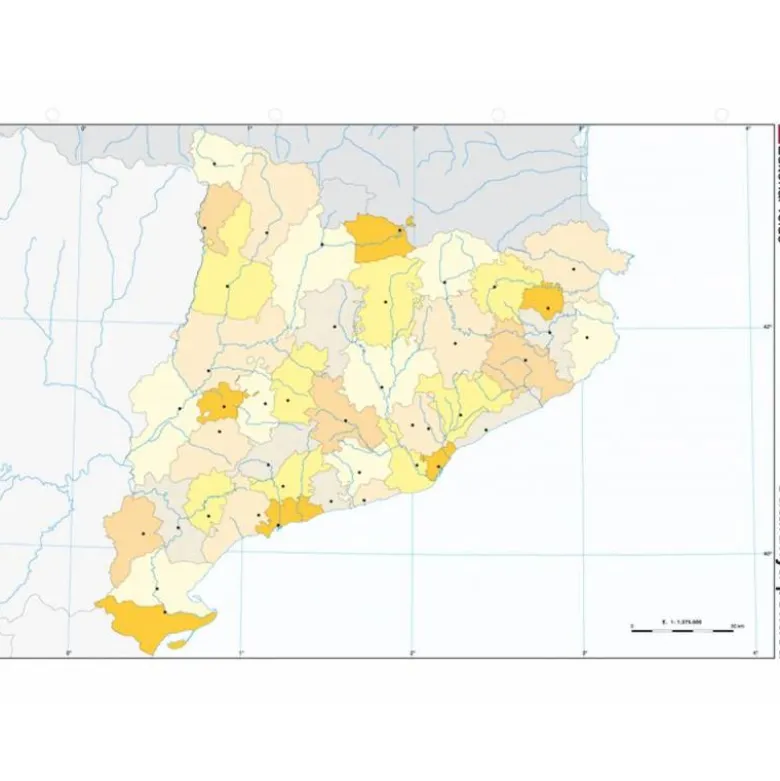 Mapa mudo de Cataluña politico
