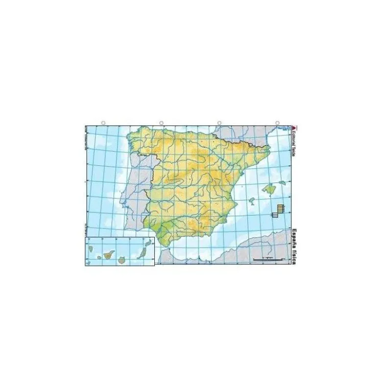 Mapa mudo de España fisico