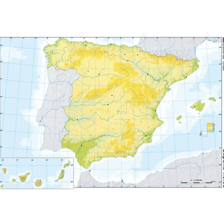Mapa mudo de España fisico