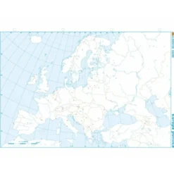 Mapa mudo de Europa politico blanco y negro