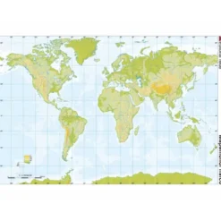 Mapa mudo del Planisferio fisico