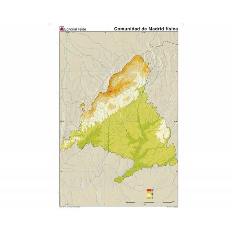 Mapa mudo de Madrid fisico