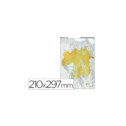 Mapa mudo físico Castilla La Mancha Tamaño Din A4