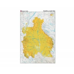 Mapa mudo físico Castilla León Tamaño Din A4