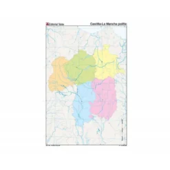 Mapa mudo político Castilla La Mancha Tamaño Din A4