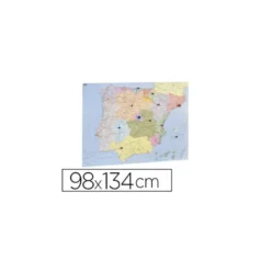 Mapa mural faibo españa y portugal autonomico plastificiado enrollado 98x134 cm